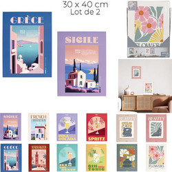 Home Deco Factory Σετ 2 Διακοσμητικών Αφισών 30 x 40 εκ. με Τυχαία Επιλογή Μοντέλου HD7469
