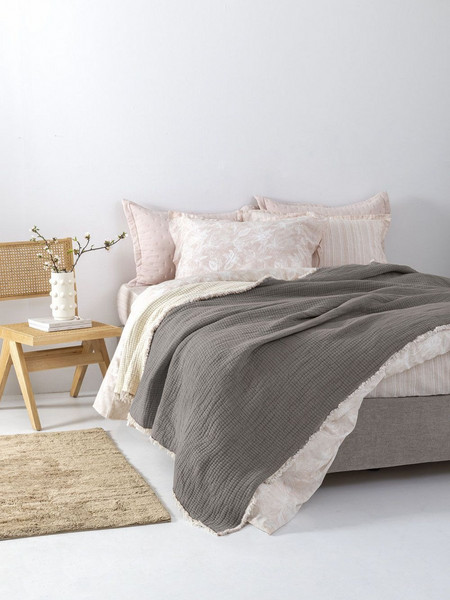 Κουβέρτα Υπέρδιπλη 250x240 Muslin Grey Palamaiki