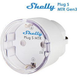 Shelly Plug S MTR Gen3 W | Wi-Fi + Bluetooth Smart Αντάπτορας Πρίζας με Μέτρηση Κατανάλωσης - EAN 3800235261842