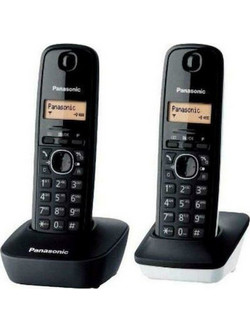 Panasonic KX-TG1612 Ασύρματο Τηλέφωνο Σετ Duo Μαύρο Κόκκινο