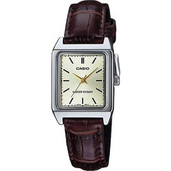 Casio Γυναικείο Ρολόι με Καφέ Δερμάτινο Λουράκι LTP-V007L-9EU