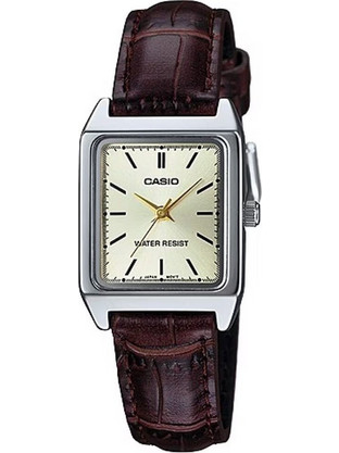 Casio Γυναικείο Ρολόι με Καφέ Δερμάτινο Λουράκι LTP-V007L-9EU
