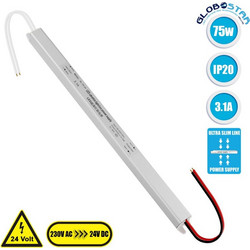 GLOBOSTAR(R) LUMISLIM 73014 Τροφοδοτικό/Μετασχηματιστής PELV 75W 3.1A DC 24V IP20 - AC 220-240V σε DC 24V