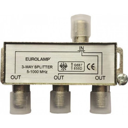 Eurolamp Διακλαδωτής TV Μεταλλικός 3 Εξόδων Τύπου F (147-10121)