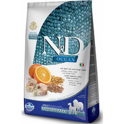 Farmina N&D Ocean Low Grain Adult Medium & Maxi with Codfish, Spelt, Oats & Orange 12kg