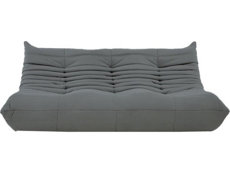 Καναπές τριθέσιος Nextdeco Togo Alcantara σκούρο γκρι Υ70x174x102εκ