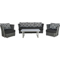 HomeMarkt Σετ Σαλόνι Κήπου Αλουμίνιο 4τμχ Γκρι HM5270.10