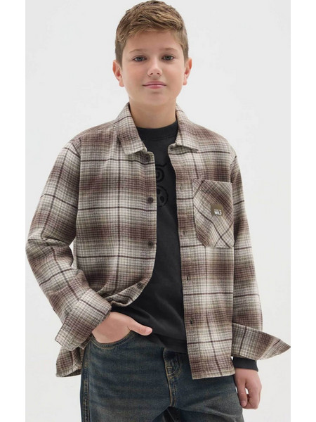 OVS παιδικό πουκάμισο flannel με καρό σχέδιο Regular Fit - 002497359 Καφέ