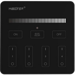 Χειριστήριο MiBoxer B1-B RF Touch Για Μονόχρωμη Ταινία 4 Ζώνες Για Led Controller Dimmer Μαύρο Πλαίσιο B1-B