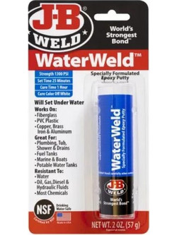 J-B Weld Waterweld Epoxy Putty Εποξειδικός Στόκος Επισκευών Υποβρύχιας Χρήσης 2oz