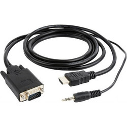 CABLEXPERT HDMI TO VGA AND AUDIO ADAPTER CABLE SINGLE PORT 3M BLACK