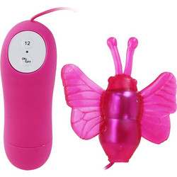 Baile Cute Secret Butterfly Κλειτοριδικός Δονητής για Ζευγάρια με Τηλεχειριστήριο 6.5cm Ροζ