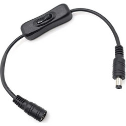 POWERTECH καλώδιο/διακόπτης τροφοδοσίας CAB-U158, 5.5x2.1mm, 30cm, μαύρο