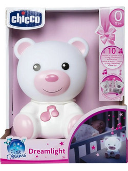 Chicco αρκουδάκι φωτάκι νύκτος με μελωδία ροζ