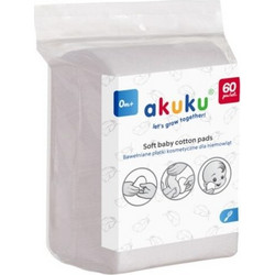 Akuku - Soft Baby Cotton Care Pads - 60 pc - 9x11 cm - Baby and Children