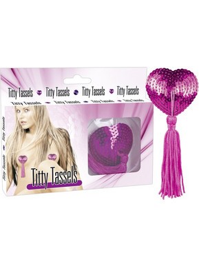 Κόσμημα θηλών Titty Tassels ροζ καρδιά