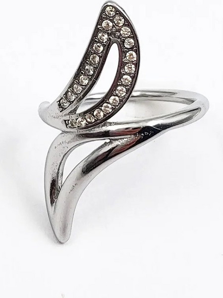 Double omnia silver ring