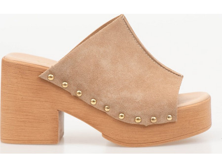 COLETTE CLOGS - BEIGE / BROWN