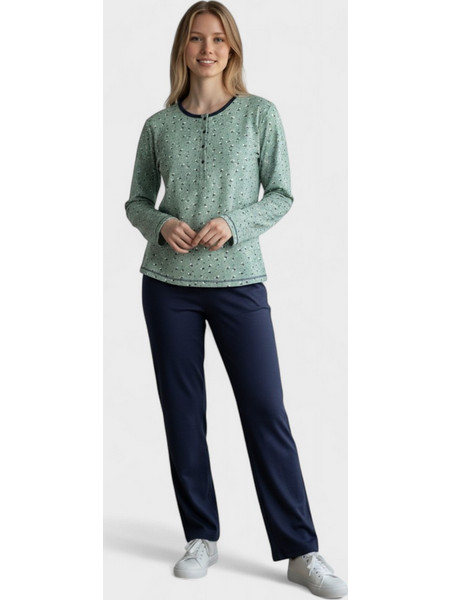 Γυναικεία Πιτζάμα Φούτερ Collection Cozy Mint Blossom CL26130-3-Μέντα