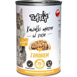 Tuftuf Pieces of Meat in Sauce with Poultry Κονσέρβα Γάτας 415gr