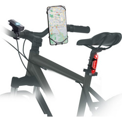 SBS BIKE FRONTAL AND POSTERIOR LIGHT + SMARTPHONE HOLDER