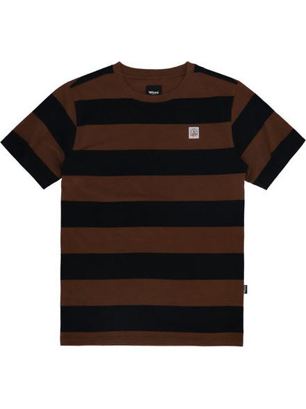 Roeg Μπλούζα Κοντομάνικη ριγέ Billy T-shirt brown/black