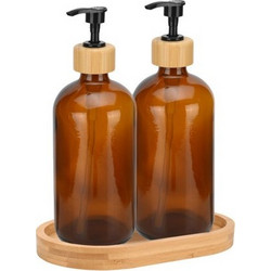 ESTIA ΑΝΤΛΙΕΣ ΣΑΠΟΥΝΙΟΥ BAMBOO ESSENTIALS ΓΥΑΛΙΝΕΣ 500ml ΣΕΤ 3 ΤΕΜ. ΜΕ ΔΙΣΚΟ ΒΑΜΒΟΟ