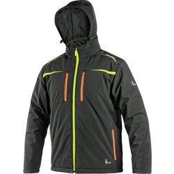 Μπουφάν CXS NORFOLK χειμερινό ανδρικό softshell μαύρο με HV κίτρινο/πορτοκαλί αξεσουάρ