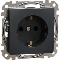 Schneider Sedna Design πρίζα σούκο ασφαλείας (2Π+Γ) Ανθρακί - SDD114022