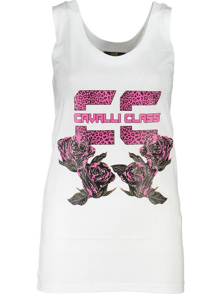 Cavalli Class Womens Tank Top White QXT62E-JD060-00053