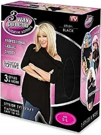 3 Way Poncho - Πόντσο Ζιβάγκο Μαύρο S-L