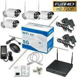Ολοκληρωμένο Σύστημα CCTV Wi-Fi με 4 Ασύρματες Κάμερες-5G- 22194