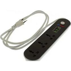Πολύπριζο ασφαλείας με 3 πρίζες και 3 θύρες USB Andowl T-56