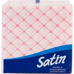 Maxi Satin Χαρτοπετσέτες 1Φ Κόκκινο Καρό 28x30cm 50τμχ 3200057