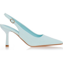 Γόβες γαλάζιες μυτερές slingback