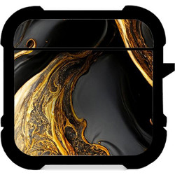 CUSTOM Marble Black-Gold - Airpods 1 & 2