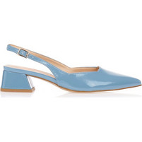 Γόβες λουστρίνι slingback με χοντρό τακούνι