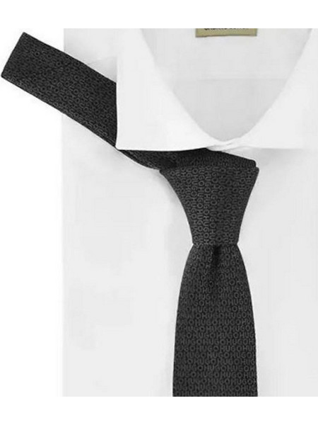 HUGO MEN S SILK TIE WITH DESIGNS IN BLACK