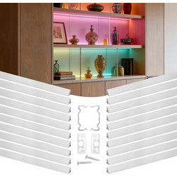 VEVOR Σετ 20 τεμαχίων 3,3 ft (1,01 m) V Shape LED Aluminum Channel, με γαλακτώδες κάλυμμα, τελικά καπάκια και κλιπς στήριξης, προφίλ αλουμινίου για εγκαταστάσεις LED ταινιών, εύκολη εγκατάσταση, για κ
