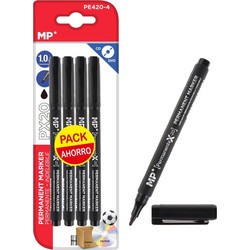 MP ανεξίτηλος μαρκαδόρος PE420-4 για CD-DVD, 1mm, μαύρος, 4τμχ