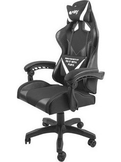 Fury Avenger L Καρέκλα Gaming Δερματίνης Μαύρη Λευκή NFF-1711
