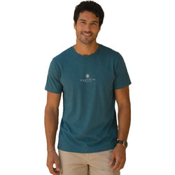 Ανδρικό T-Shirt ,ημίστενη γραμμή ,χρώμα πετρόλ με τύπωμα (κωδ.TS93)