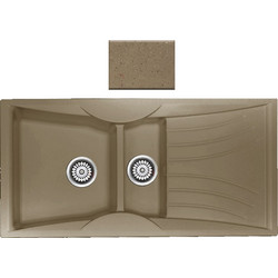 Sanitec Classic 329 Επικαθήμενος Νεροχύτης Γρανίτη Ματ Metallic Coffee 104x51cm