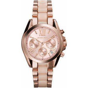 Michael Kors Γυναικείο Ρολόι Χρονογράφος με Ροζ Ροζ Χρυσό Μεταλλικό Μπρασελέ MK6066