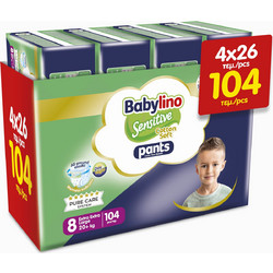 Babylino Sensitive Cotton Soft Pants Πάνες Βρακάκι No8 20kg+ 104τμχ