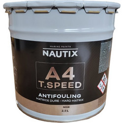 Σκληρό Υφαλόχρωμα NAUTIX A4 T.Speed Υψηλής απόδοσης - Γκρί