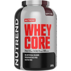 Nutrend Whey Core Chocolate & Cocoa Πρωτεΐνη Ορού Γάλακτος Χωρίς Γλουτένη 1.8kg