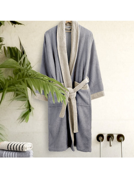 Nima Μπουρνούζι Microfiber Μπεζ Γκρι 380GSM
