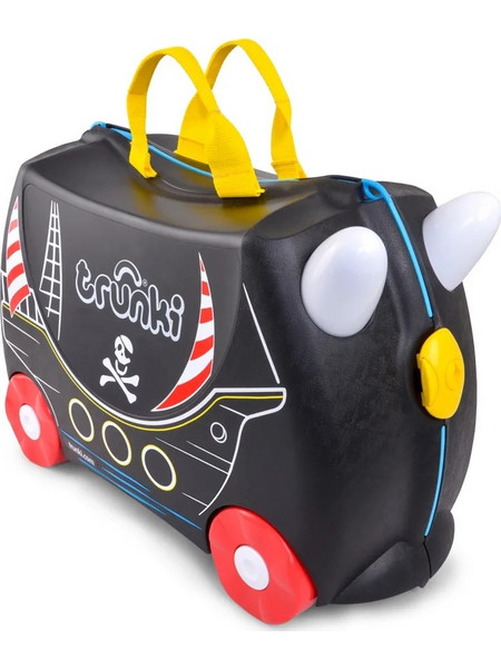 Trunki Pedro The Pirate Ship Παιδική Βαλίτσα Καμπίνας 31x46x20.5cm με 4 Ρόδες Μαύρη