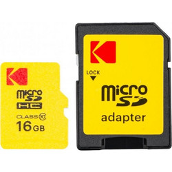 Kodak Extra Performance microSDHC 16GB Class 10 UHS-I 25MB/s+ Adapter